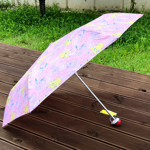 포켓몬 캐릭터 몬스터볼 손잡이 접이식 초경량 우산