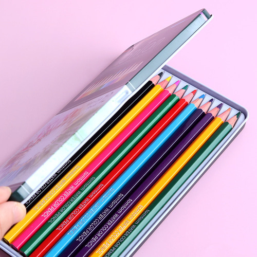 6000 톰톰 수채 색연필 수채화 수성 컬러링북 미술용 컬러드로잉 색연필 12색