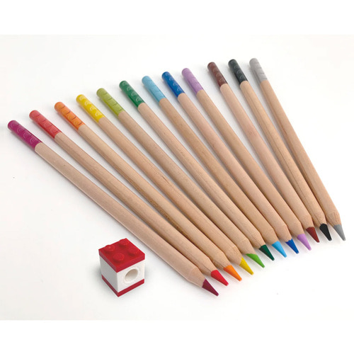 레고 색연필 12색 컬러링북 컬러드로잉 색연필 + Topper 세트